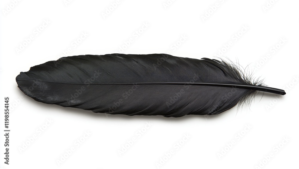 Single black feather isolated on white background. (3) Single black feather isolated on white background. (3)