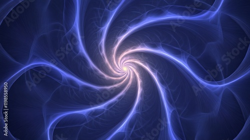 Wallpaper Mural Abstract swirling blue fractal pattern with glowing center. Torontodigital.ca