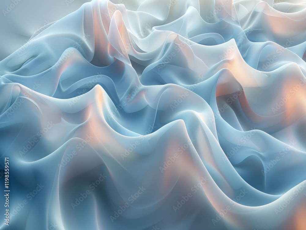 Obraz premium Serene Blue Abstract Waves 8K Ultra HD Background