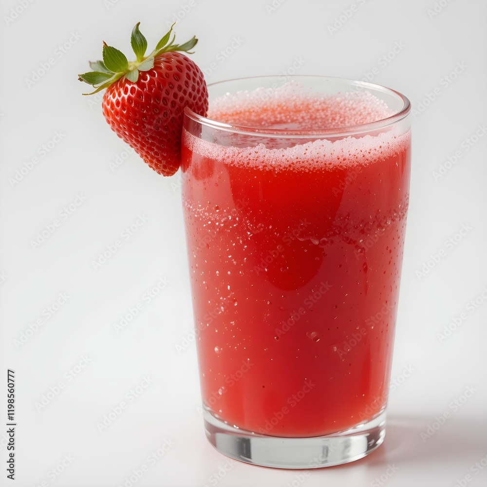Fresh Strawberry Juice in a Glass Isolated on White Background for Refreshing Beverage Design Fresh Strawberry Juice in a Glass Isolated on White Background for Refreshing Beverage Design