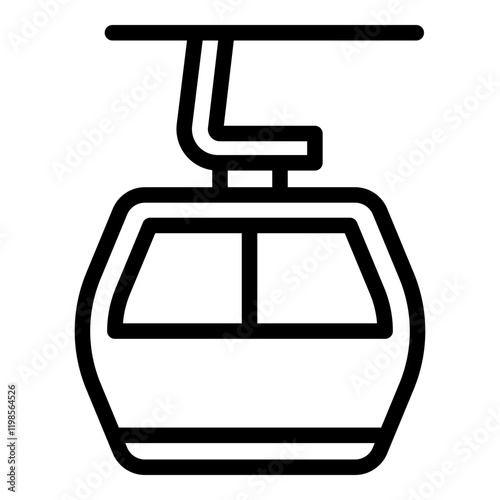 Cable car icon. Vector line icon