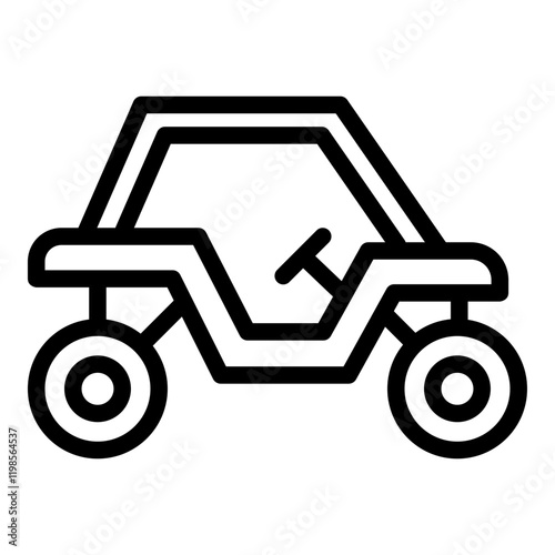 Buggy car icon. Vector line icon