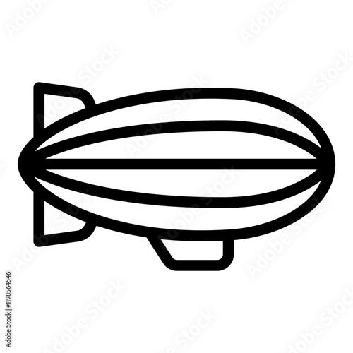 Blimp icon. Vector line icon