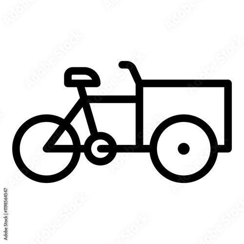 Cargo bike icon. Vector line icon