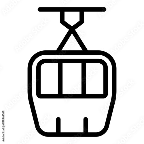 Cable car icon. Vector line icon