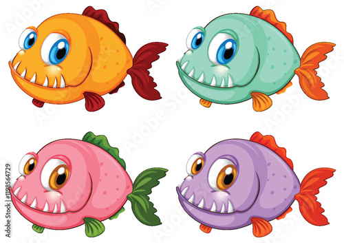 Colorful Cartoon Sea Creatures
