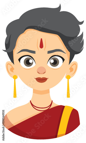 Traditional Indian Woman Illustration