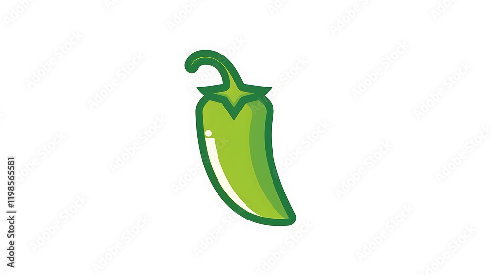 Clean linear icon of a jalaps in bright green. Simple lines, minimalistic and natural design. Clean linear icon of a jalaps in bright green. Simple lines, minimalistic and natural design.