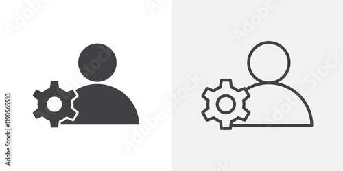 Account settings icons. flat and line style set