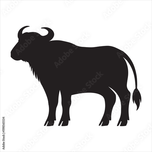 Collection of Buffalo silhouette vector illustration, American bison clipart Design
