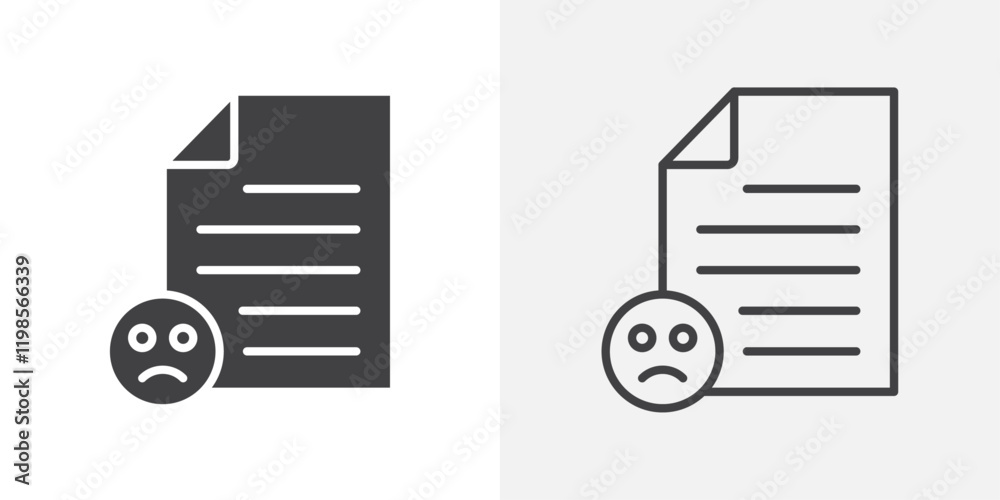 Complaint icons. flat and line style set Complaint icons. flat and line style set