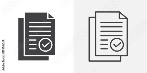 Compliance icons. flat and line style set