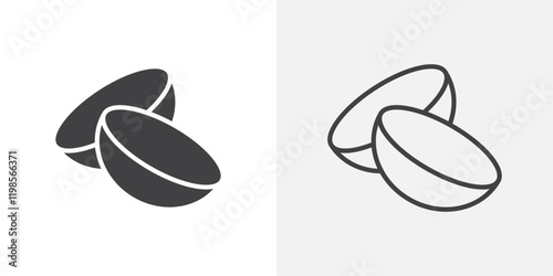 contact lenses icons. flat and line style set