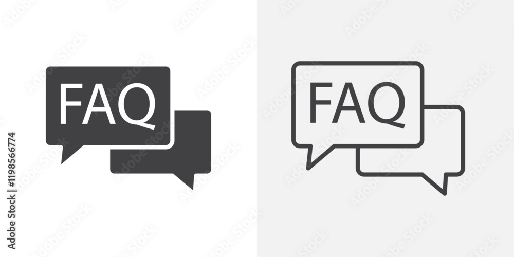 FAQ icons. flat and line style set FAQ icons. flat and line style set