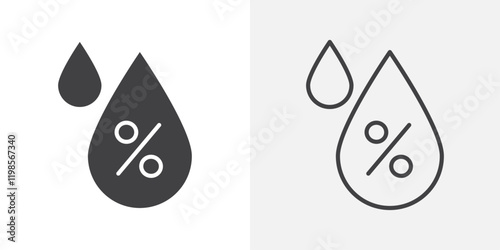 Humidity icons. flat and line style set