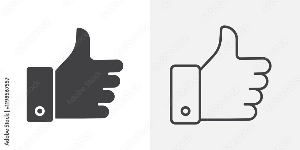Like icons. flat and line style set Like icons. flat and line style set
