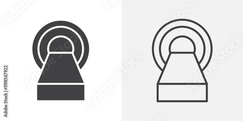 MRI icons. flat and line style set