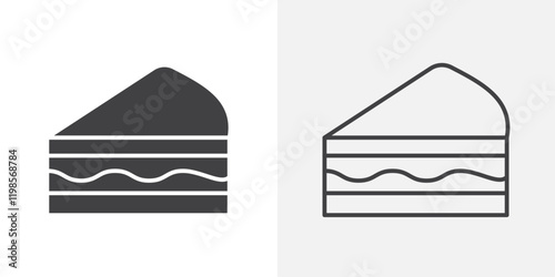Sandwich icons. flat and line style set