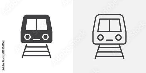 Subway icons. flat and line style set