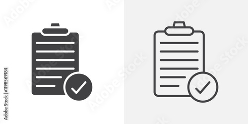 Survey icons. flat and line style set