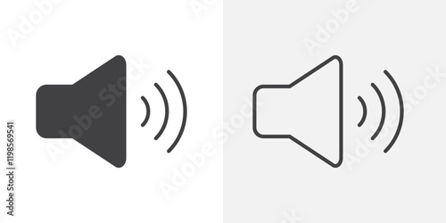 Volume icons. flat and line style set
