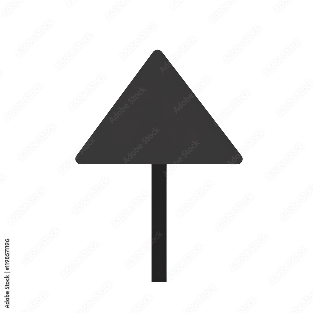 Minimalist Gray Arrow Road Sign for Children's Art Minimalist Gray Arrow Road Sign for Children's Art