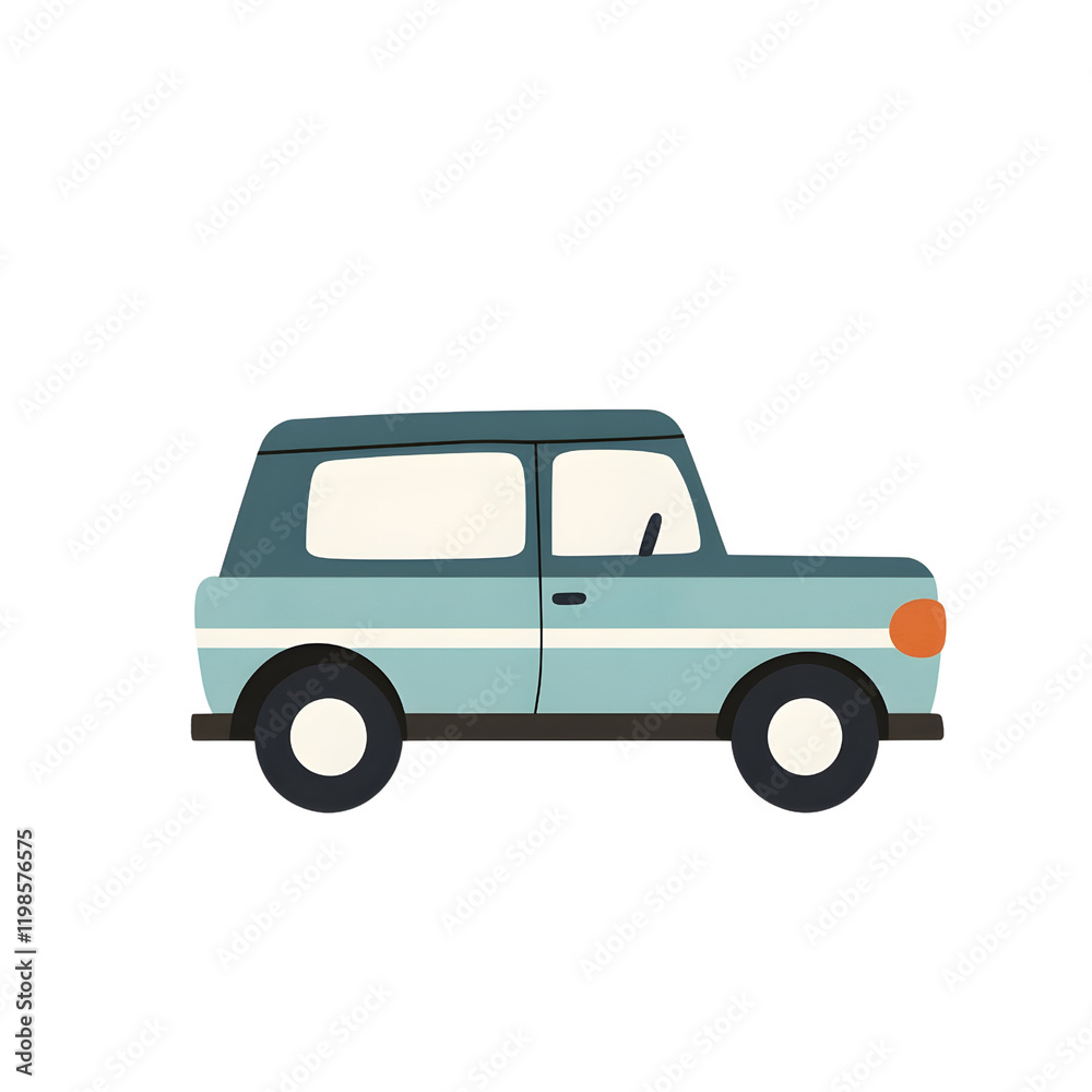 Geometric Car Design with Teal and Blue Stripes for Children's Art Geometric Car Design with Teal and Blue Stripes for Children's Art