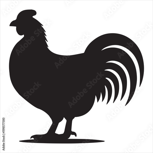 
Guineafowl silhouette vector illustration, Guinea fowl clipart design

