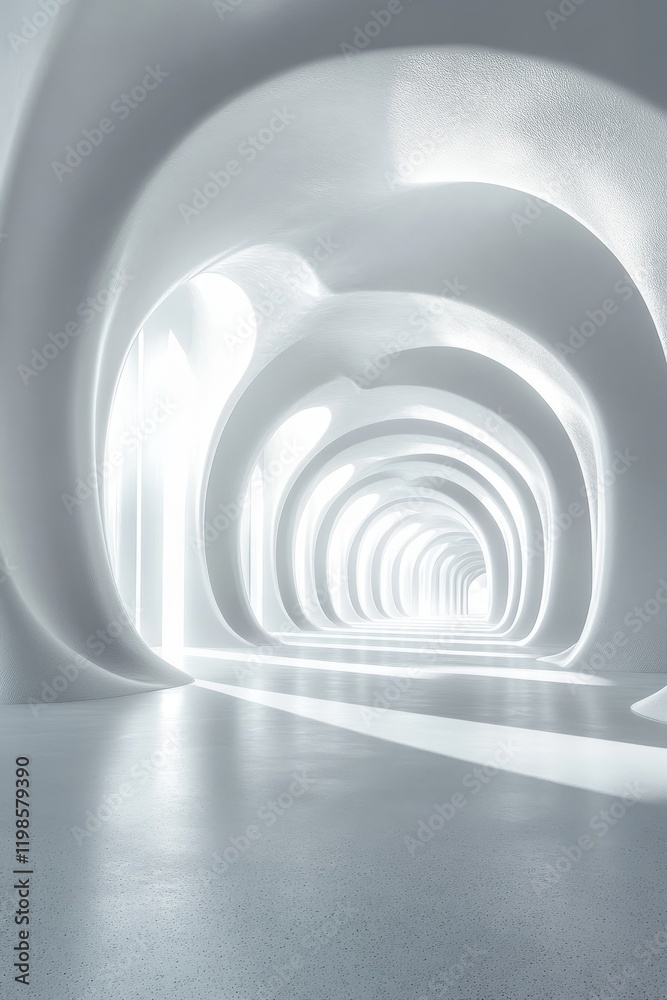 Obraz premium 3D White Interior Digital Background with Smooth Effects, Generative AI