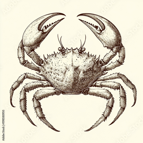 Vintage style detailed seafood illustration, hand-drawn etching style, antique engraving style.