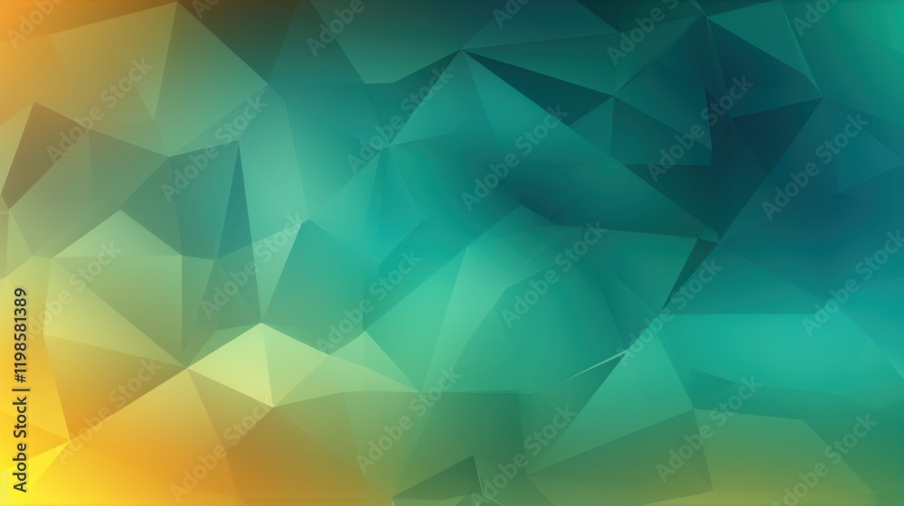 Obraz premium Abstract Geometric Low Poly Background Teal and Gold Gradient Design