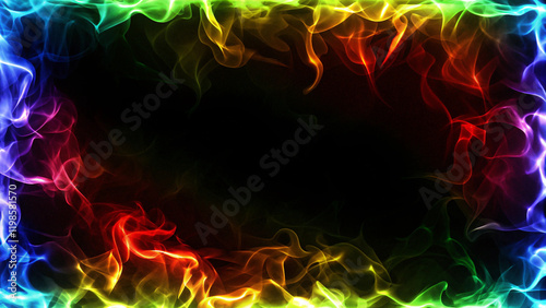 Wallpaper Mural 幻想的な虹色の炎 エフェクトフレーム Torontodigital.ca