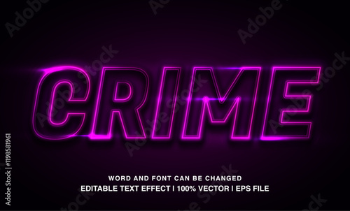 text effect crime neon purple typeface