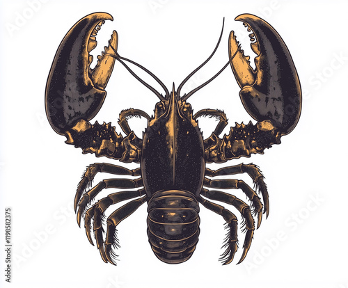 Vintage style detailed seafood illustration, hand-drawn etching style, antique engraving style.