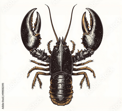 Vintage style detailed seafood illustration, hand-drawn etching style, antique engraving style.