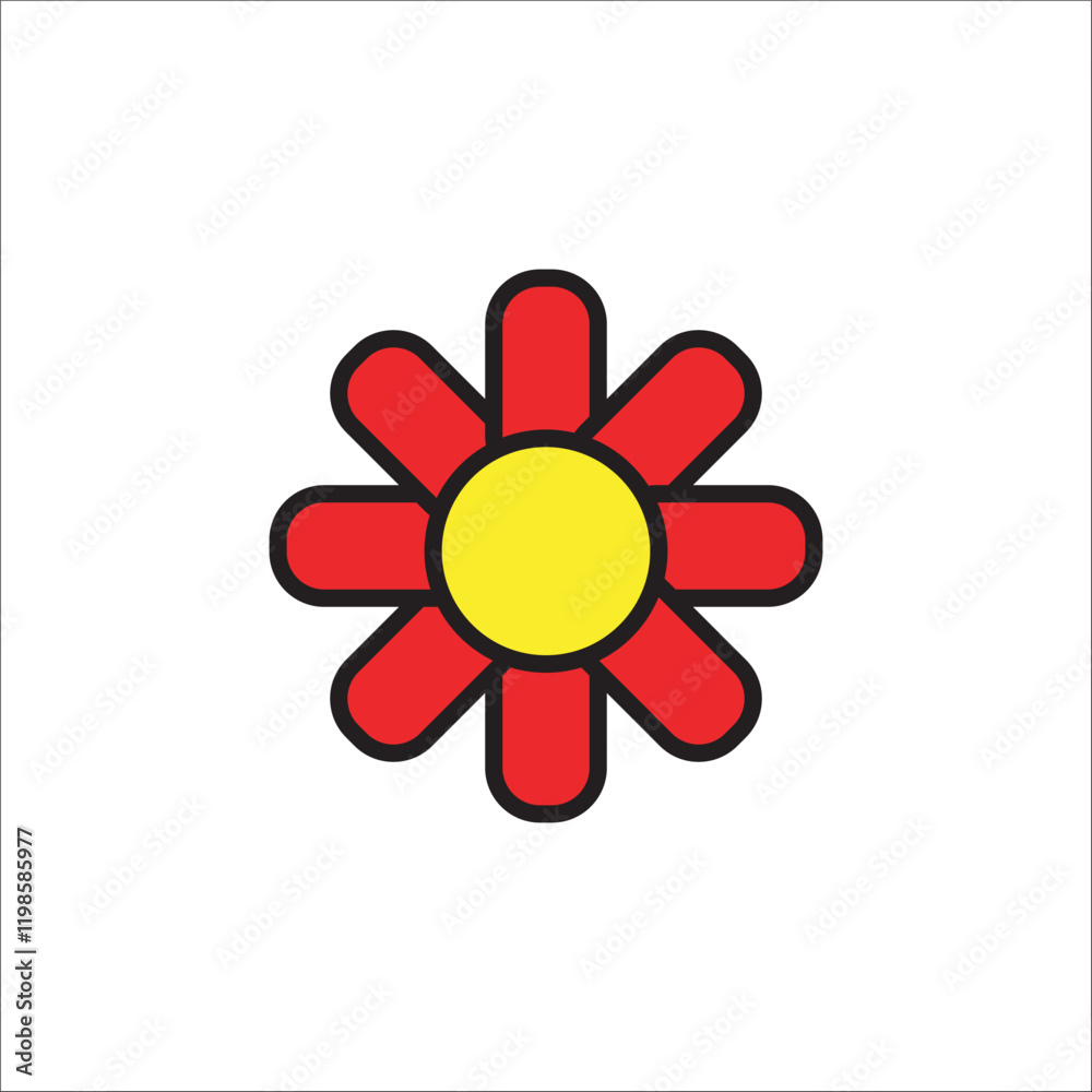 simple flower icon. flower vector isolated on white background simple flower icon. flower vector isolated on white background