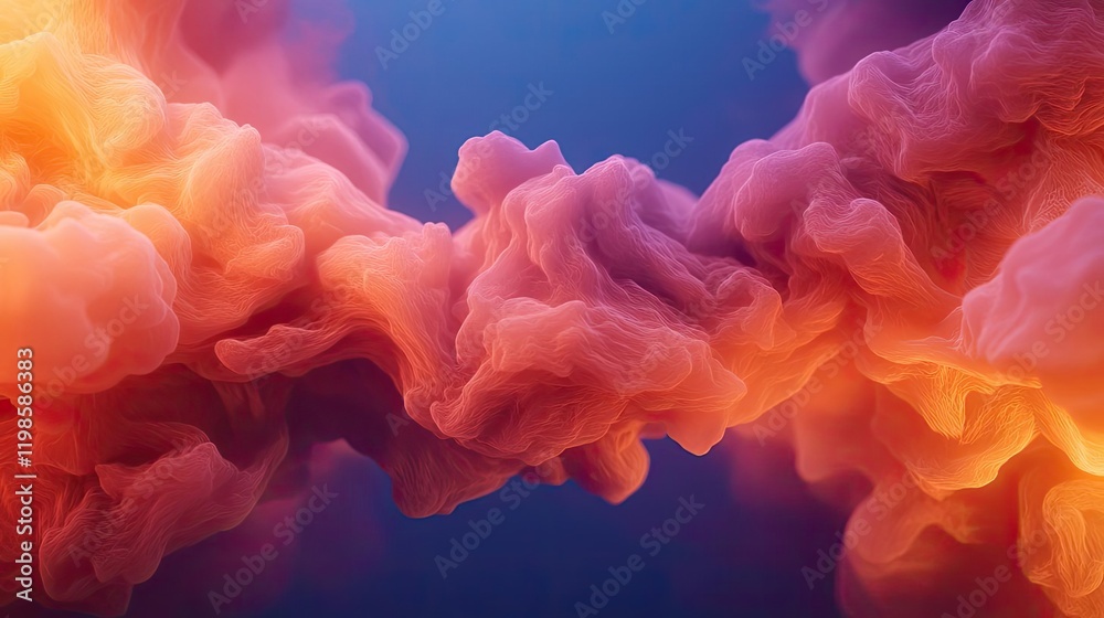 Obraz premium Dust pollution idea. Abstract design with colorful smoke-like textures blending in a captivating visual scene.