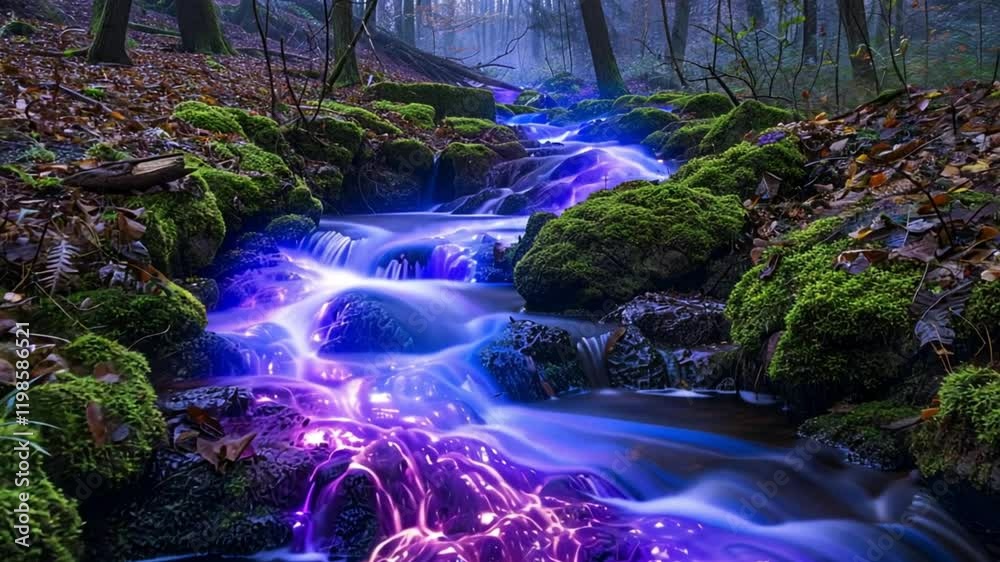 purple water fantasy river footage