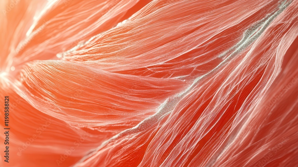 visualization of muscle fibers under magnification, showing striations and patterns visualization of muscle fibers under magnification, showing striations and patterns