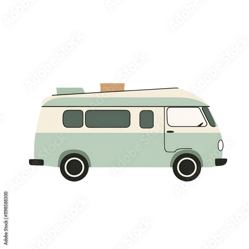 Geometric Delivery Van Design for Playful Children's Art