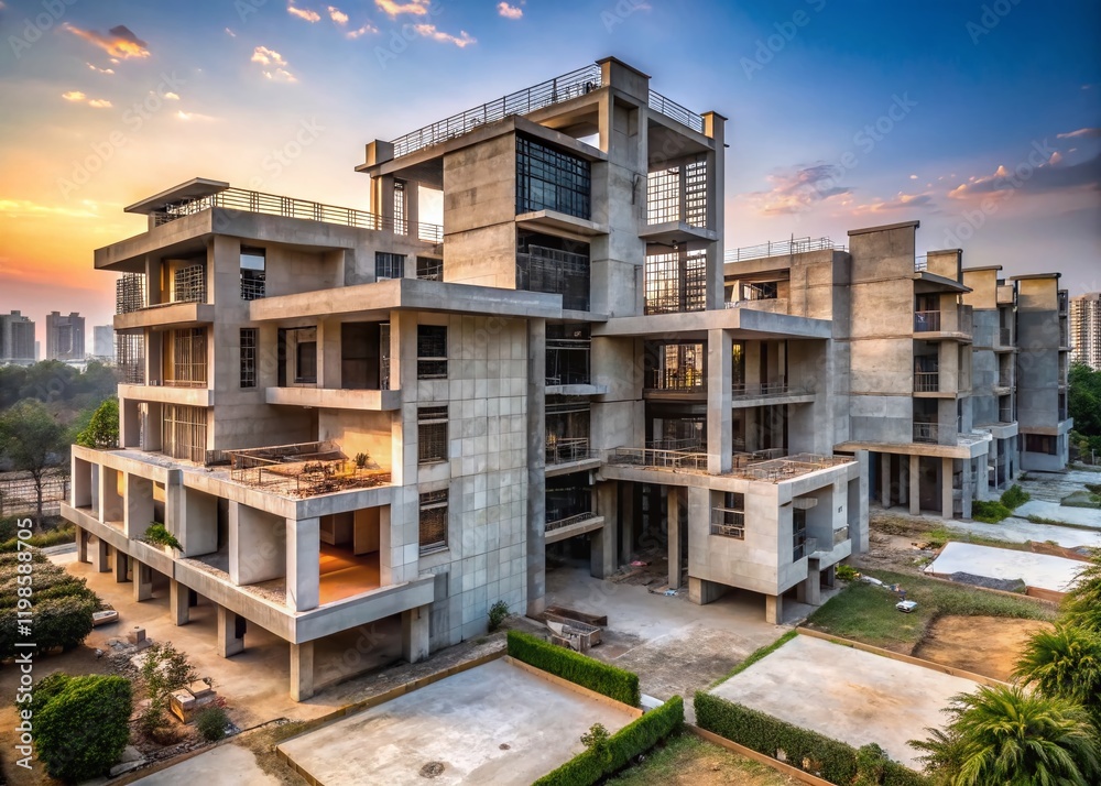 Fototapeta premium Gurgaon Haryana Real Estate: Modern Architecture Urban Exploration