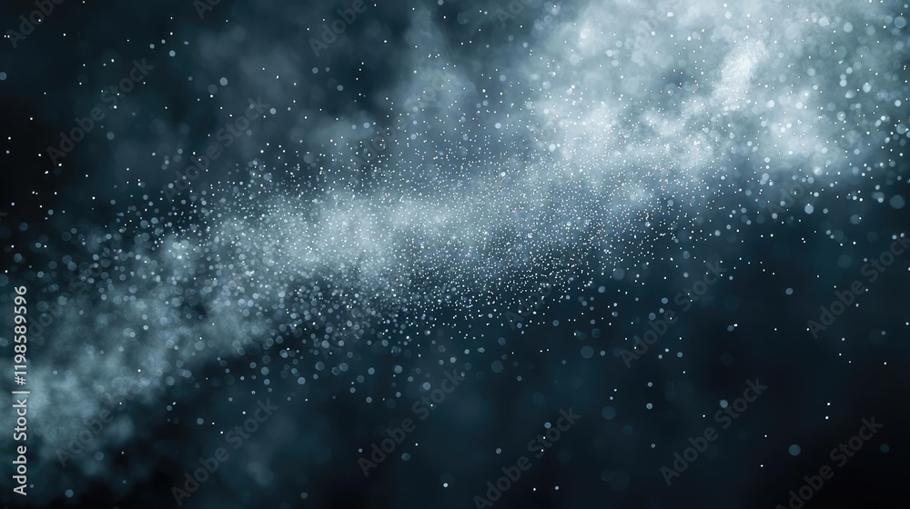 Fototapeta premium Dust pollution idea. Intricate cosmic dust and gas swirling in a mesmerizing dark background.
