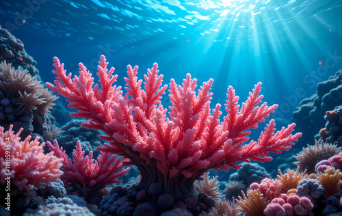 coral reef in sea