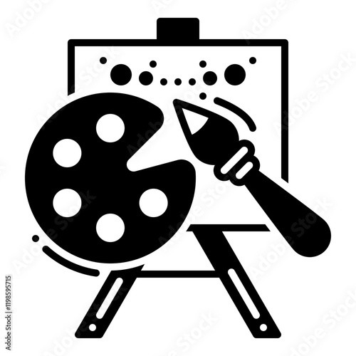 Painting Icon - Brush, Palette, and Canvas for Art and Hobby
