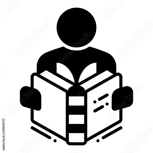 Reading a Book icon - Hobby of Reading