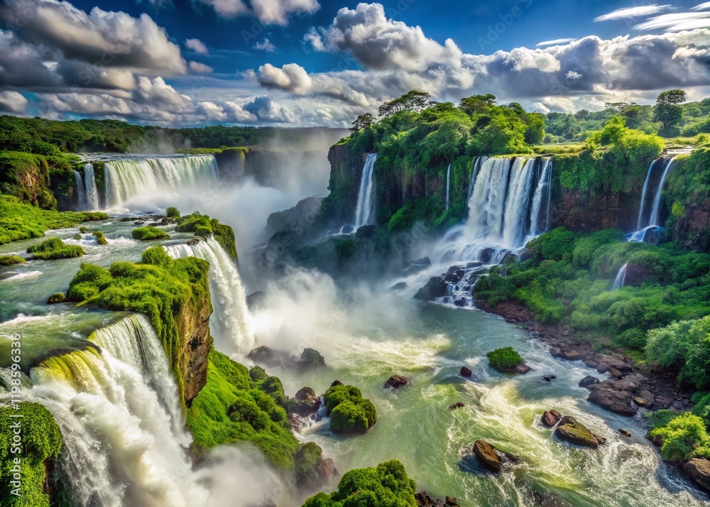 Fototapeta premium Iguazu Falls Argentina: Devil's Throat's Majestic Power, South American Landscape