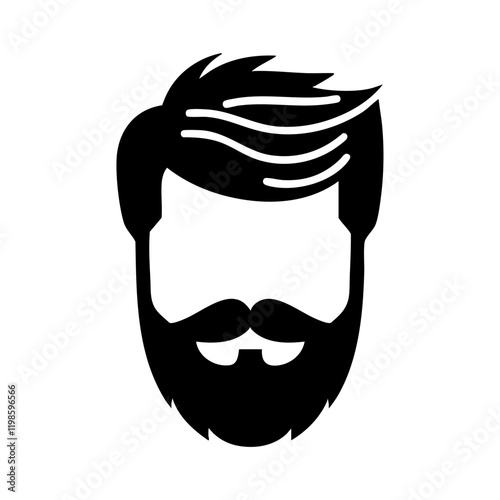 beard silhouette vector