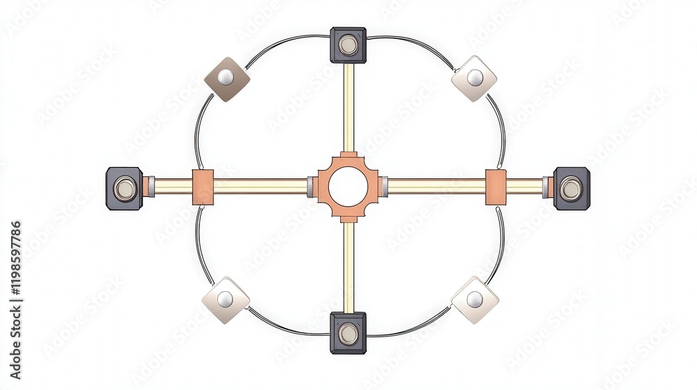 Wheatstone bridge circuit, illustrating the use of four resistors in a balanced configuration Wheatstone bridge circuit, illustrating the use of four resistors in a balanced configuration