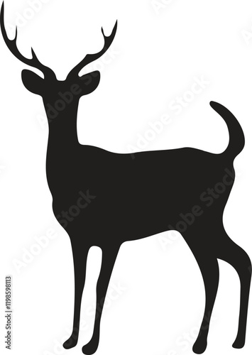 Silhouette of a Deer Standing