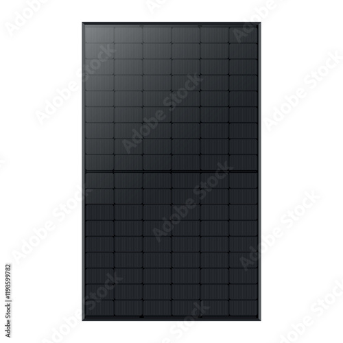 All Black Solar Panel Alternative Green Energy Power Source - Isolated white background - High Quality Vector Image - Free Sustainable energy